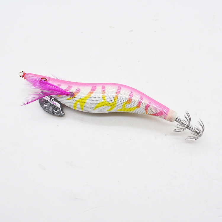 Squid Jig Fishing Wood Shrimp Lure Squid Cuttlefish Jig Lures