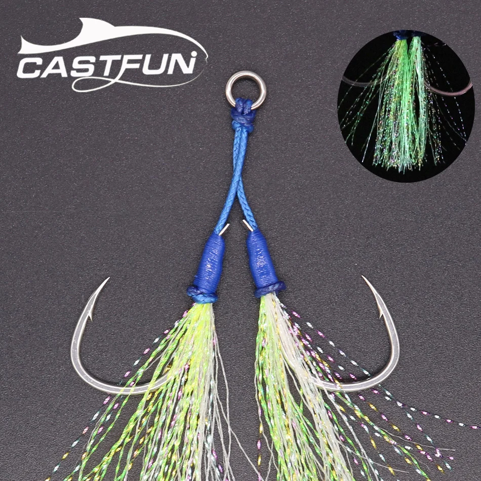 Top Quality Carbon Steel Shore Jigging Double Assist Hooks With Bait Holder Hooks Shape
Top Quality Carbon Steel Shore Jigging Double Assist Hooks With Bait Holder Hooks Shape