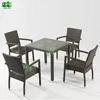 Modern restaurant chairs and tables cheap rattan patio furniture dining sets aluminum for small balconies