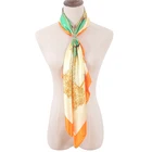 Amazon best seller stock custom square head wrap satin silk scarf