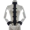 BDSM Bondage Adjustable 3PC Collar with Wrist Cuffs and Waist Restraint Kit
