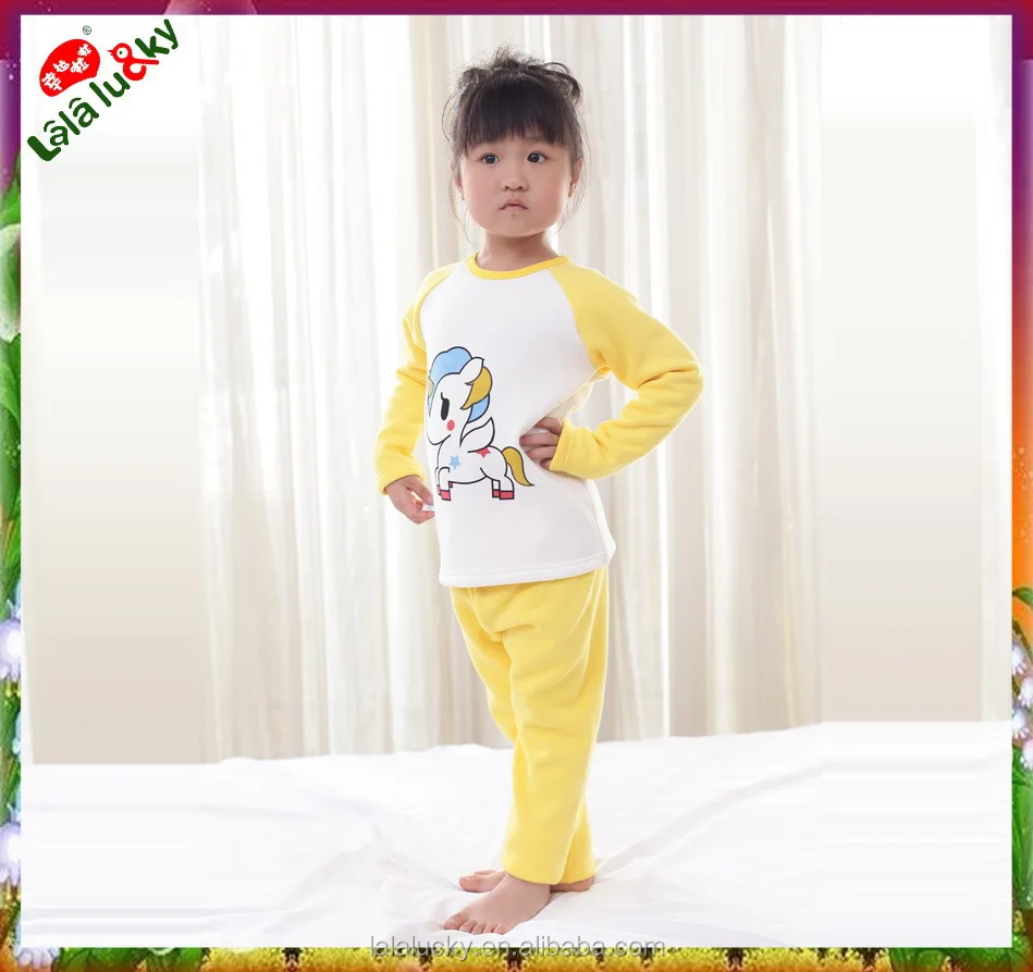 Lovely grils sleepwear long seeves cartoon pattern pajamas for girl top quality girls pajamas