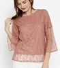 New Summer Ladies Lace Top Women's 3/4 Sleeve Crochet Tops And Blouse Clothing Blouse Neck Designs