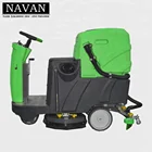 Commercial battery powered ride-on electric floor sweeper