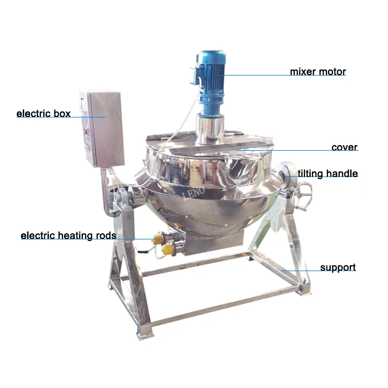 Stainless Steel Sanitary Tilting Heating Mixing Industrial Cooking