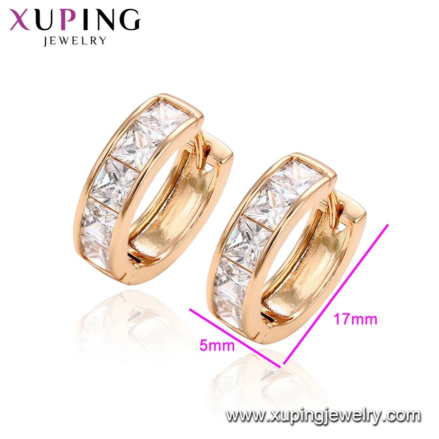 Xuping Jewelry K Gold Plated Fashion Huggies Earring For Women