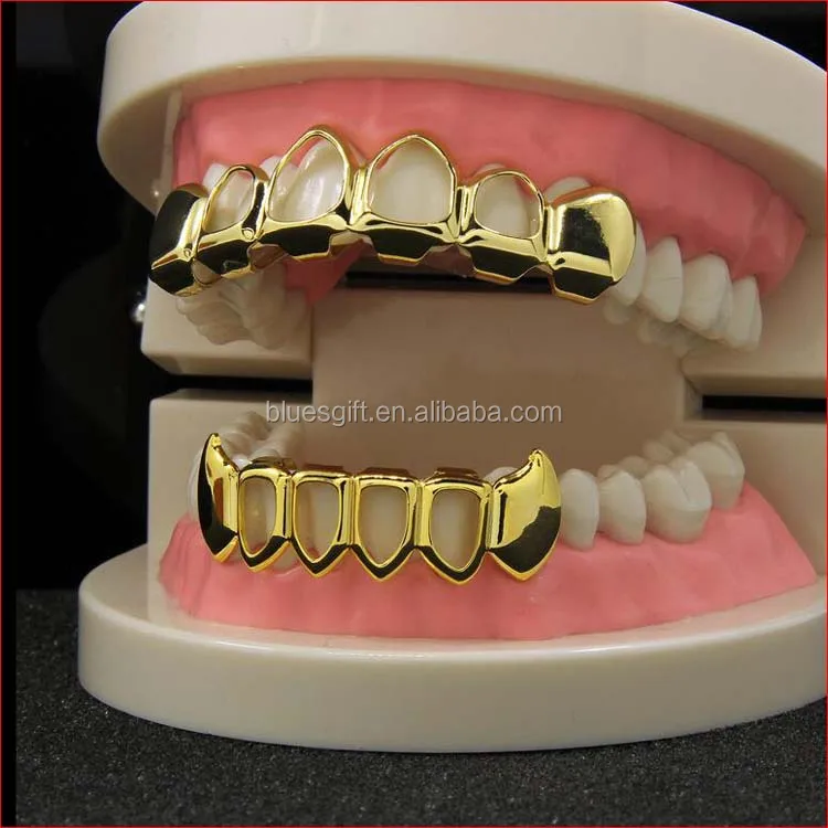 Open Face White Gold Teeth
