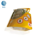 Standup liquid pouch with spout for laundry detergent