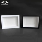 New design no nails customized wooden 3d black/ white photo frame