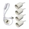 E26 Light Lamp Bulb Socket to 2-Prong US AC Power Cord Adapter with On/Off Switch, E27 White Pendant Light Socket