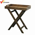 Handmade Antique Folding Wooden Serving Tray Table