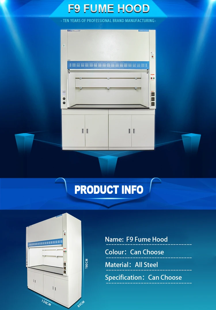 Hot Sale Steel Instrument Testing Ventilation Fume Hood for Chemical Laboratory/