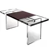 T-Shaped Console Table Mirrored Console Table Standing Office Desk Study Table