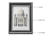 Gray wide vintage Plastic Material and palace photo frame with glasses