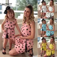 

Polka Dot Sleeveless Mother and daughter Matching Dresses Family Look mommy and me Clothes mom Baby Girl Dress Clothing