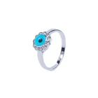 Turkish 925 Sterling Silver Evil Eye Ring With Tear Drop CZ Diamond Engagement,Wedding Rings