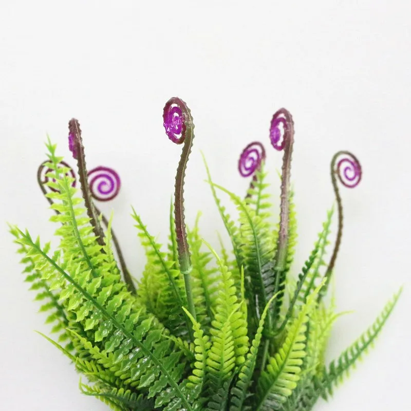 Flone Artificial Plastic Fern Grass Green Leaf Branch Simulation Flower Decorative For Wedding Party Room Decoration Art (12)