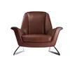 Arm Chair Full Leather Cover Leisure Wingback Chair