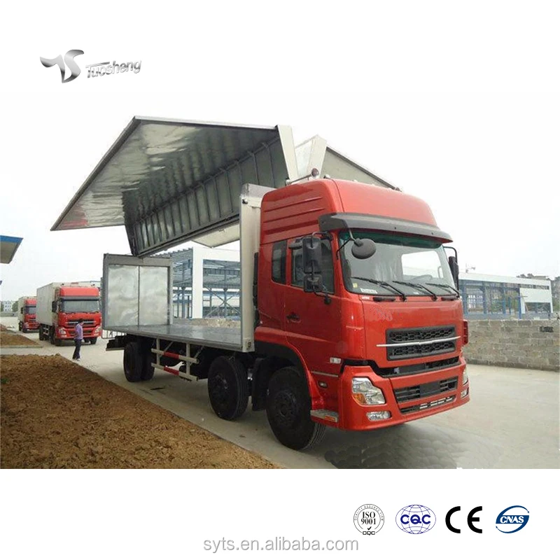Cargo Truck 6X2 30T Wing Opening Box Delivery Van for Sale