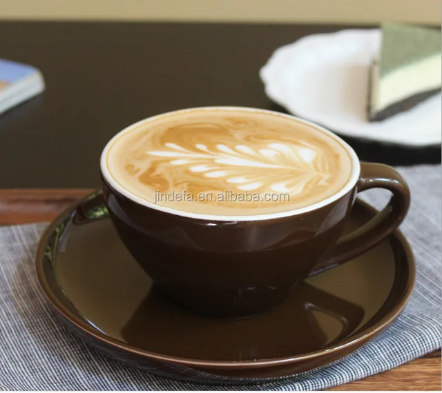 small cappuccino / espresso / coffee /large brown color tea cup