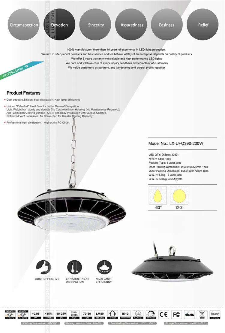 smart control 200W led UFO wifi control zigbee control highbay lighting - ANKUX.COM