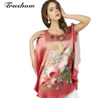 CX8032 series top womens white silk shirts bat-like sleeve blouse