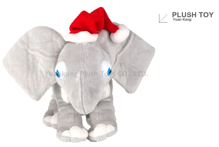 christmas gift plush and stuffed elephant toys with big ears