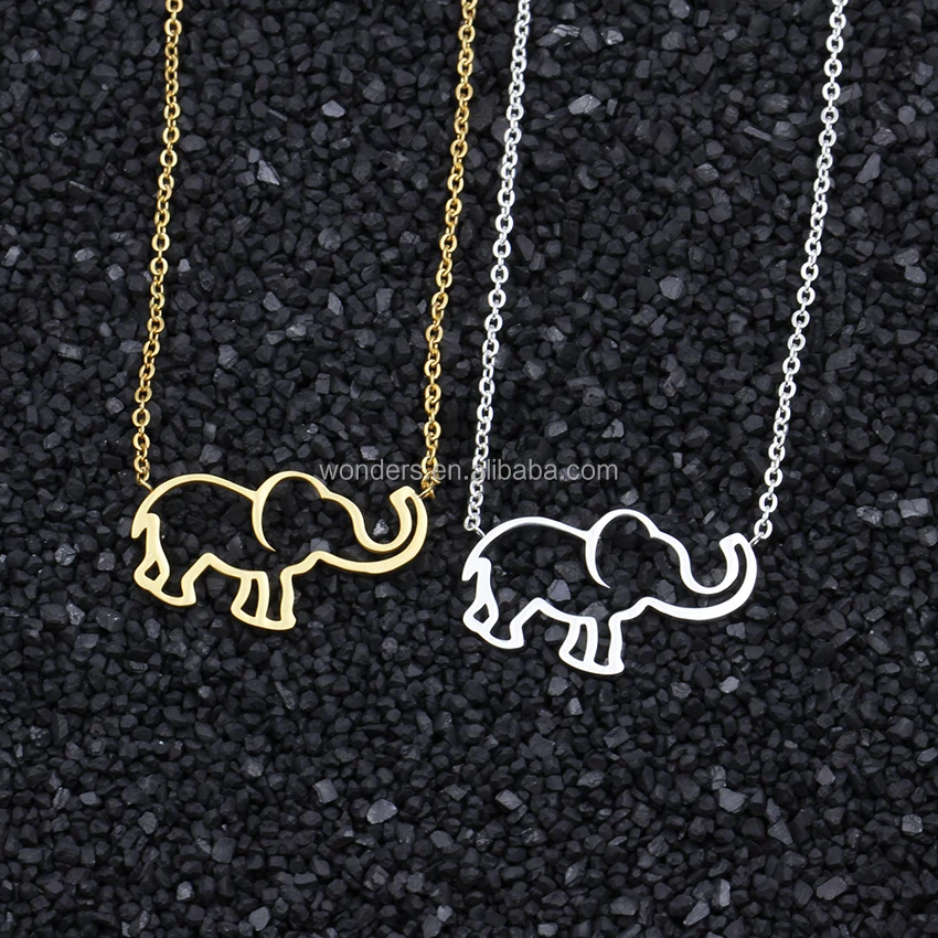 Cut Our Elephant Jewelry Stainless Steel Pendant Necklace Women 
Cut Our Elephant Jewelry Stainless Steel Pendant Necklace Women