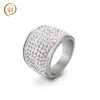 Latest Design Affordable Luxury Ladies Silver Wedding Stainless Steel Diamond Ring