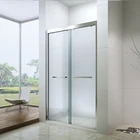 large modern double sliding glass wet room shower doors