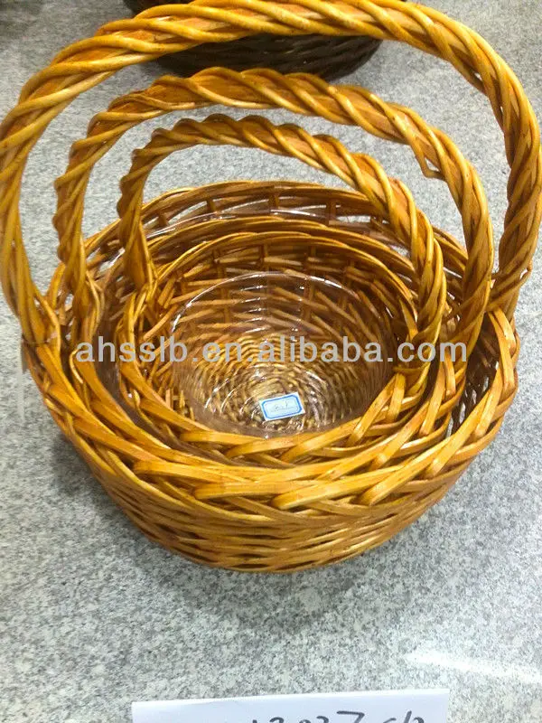 Wicker Basket With Plastic liner for plant
