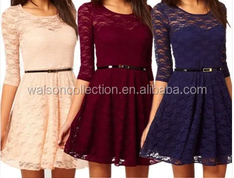 2015Women's Ladies Elegant Sexy Round Neck Lace Dress With Belt Girls Lace Dress, Red wine;dark blue;dark green;beige
2015Women's Ladies Elegant Sexy Round Neck Lace Dress With Belt Girls Lace Dress, Red wine;dark blue;dark green;beige