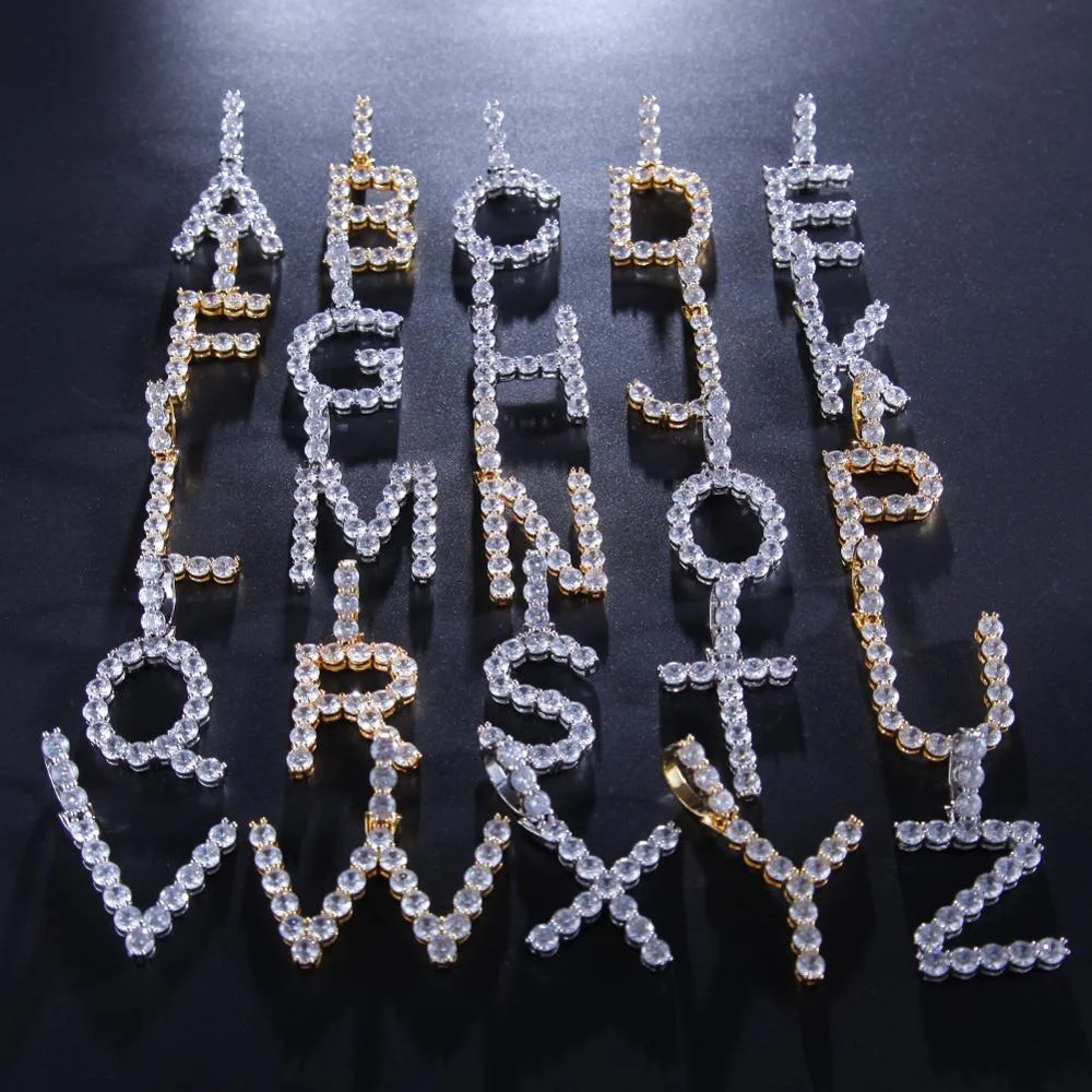 Hip Hop Jewelry 5A Cubic Zircon Big Diamond Letters Pendant 4mm Bling Tennis Chain A to Z Name Initial Letters Necklaces, Gold/silver
Hip Hop Jewelry 5A Cubic Zircon Big Diamond Letters Pendant 4mm Bling Tennis Chain A to Z Name Initial Letters Necklaces, Gold/silver