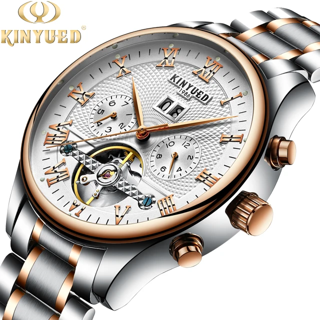 Brand KINYUED Fashion watch automatic white dial tourbillon automatic mechanical mens watch 
Brand KINYUED Fashion watch automatic white dial tourbillon automatic mechanical mens watch
