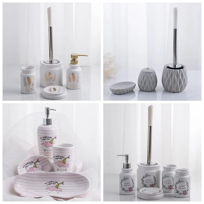 decoration four piece bath set 4pcs bathroom accessories set