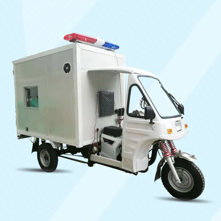 Enclosed cabine ambulance tricycle adult 3 wheel electric scooters closed cabin passenger tricycle