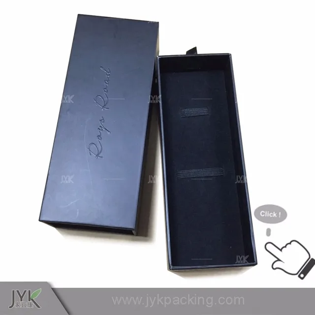 matte black cardboard paper drawer box watch box with logo