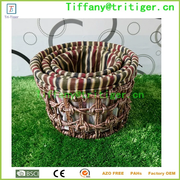 handicraft hemp woven toys clothes storage baskets corn bran