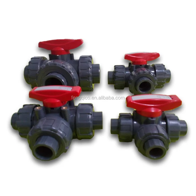 1/2" - 2" pvc 3 way ball valve for agricultural