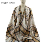 Wholesale ladies 100 acrylic plaid brushed scarf on alibaba