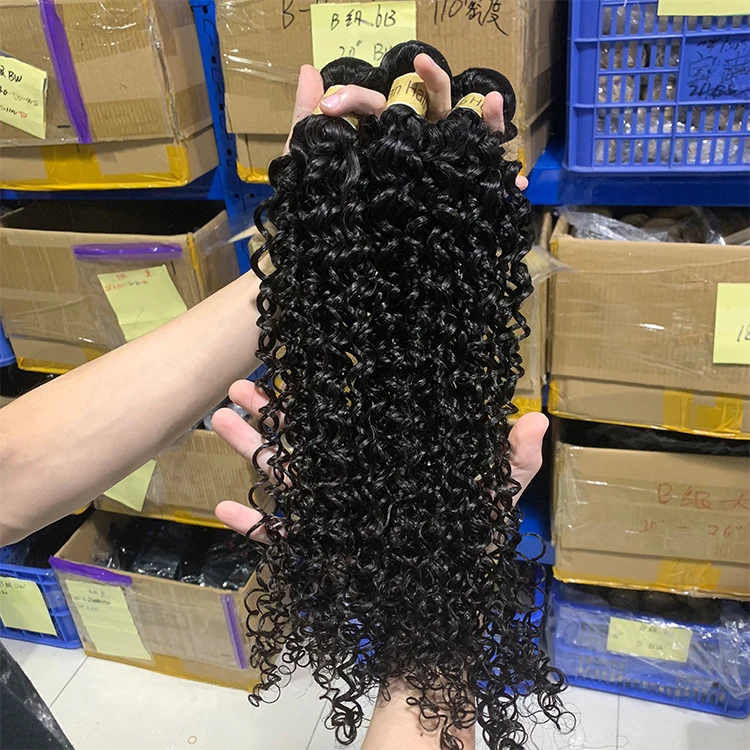 100 Human Virgin Indian Woman Long Hair Sex Curly Bushy Weave 8