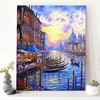 CHENISTORY DZ1161 Painting By Numbers Picture Oil Venice Sunset On Canvas With Frame For Wholesale