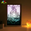 Wholesale Hot Selling Castle Shadow Box Frame with LED Paper Craft Shadow Picture