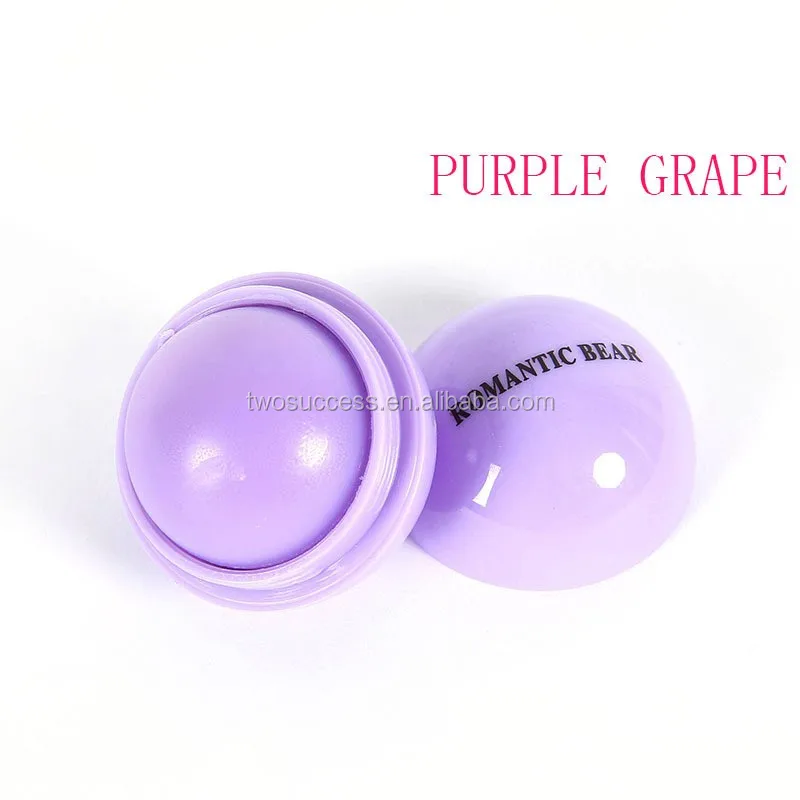 Wholesale Colorful Natural Ingredients Candy 6 Colors Ball Shape Moisturizing Lip Balm