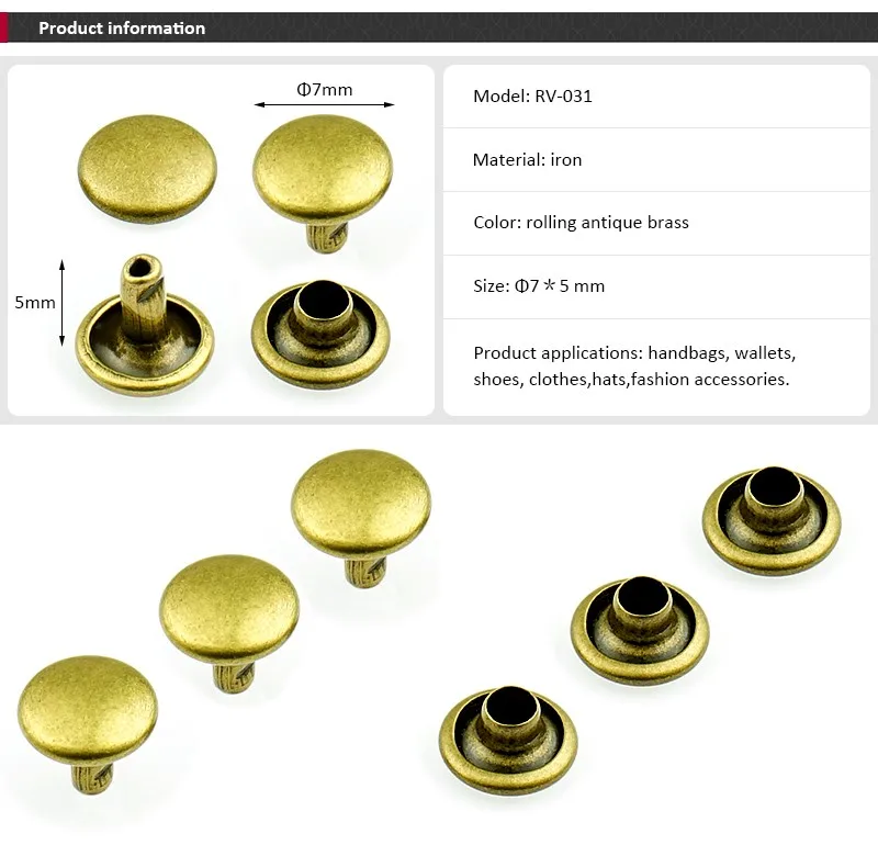 Double Cap Rivets