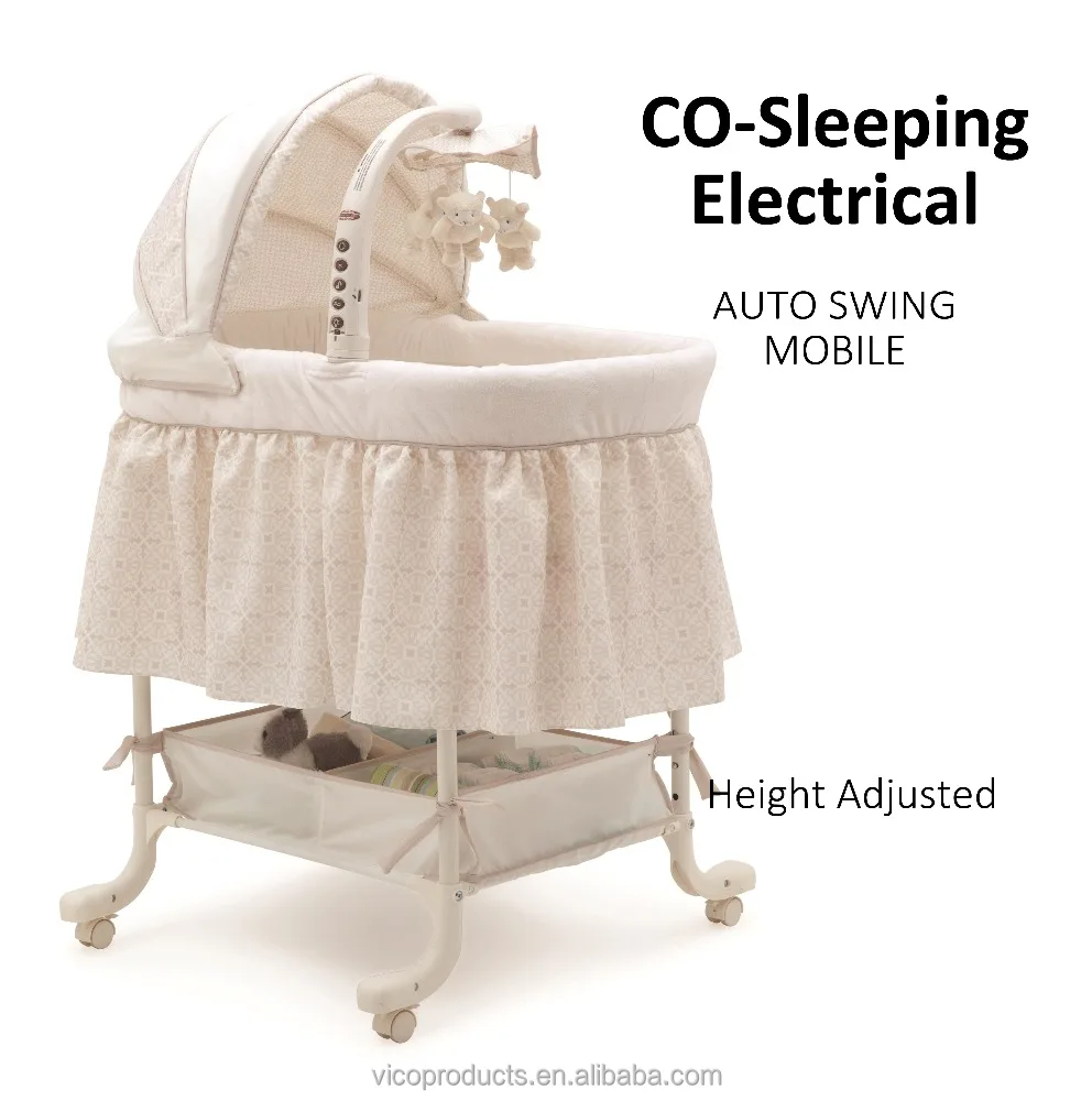 Luxury co-sleeping 3 in 1 electric auto glider baby bassinet
