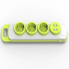 European extension socket 3 AC outlet with smart 2 usb charging port