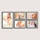 200 GSM Framed Baby Photo Print 5 Pcs Set Paper Wall Art