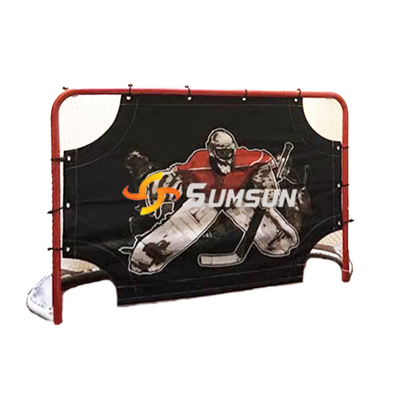 High quality hockey goal and ice hockey net with round bottom post