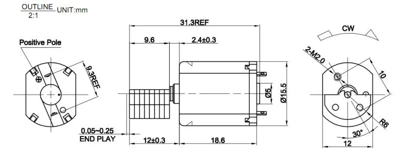 Low voltage 1v 1.5v 2v 3v 6v FF-030 moni motor for sex machine